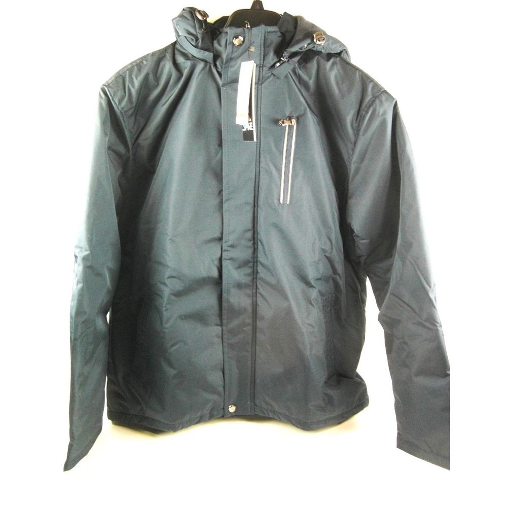 Spire By Harvic Men's Blue Heavyweight Waterproof M Jacket with Detachable Hood